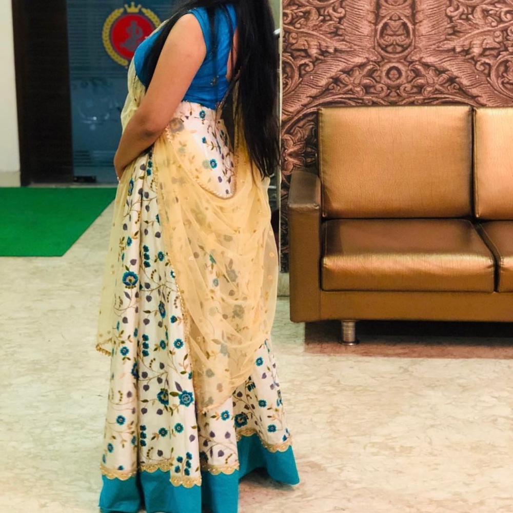 Only bottom skirt - blue colour.